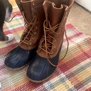 LL Bean Navy Blue Tall Duck Boots